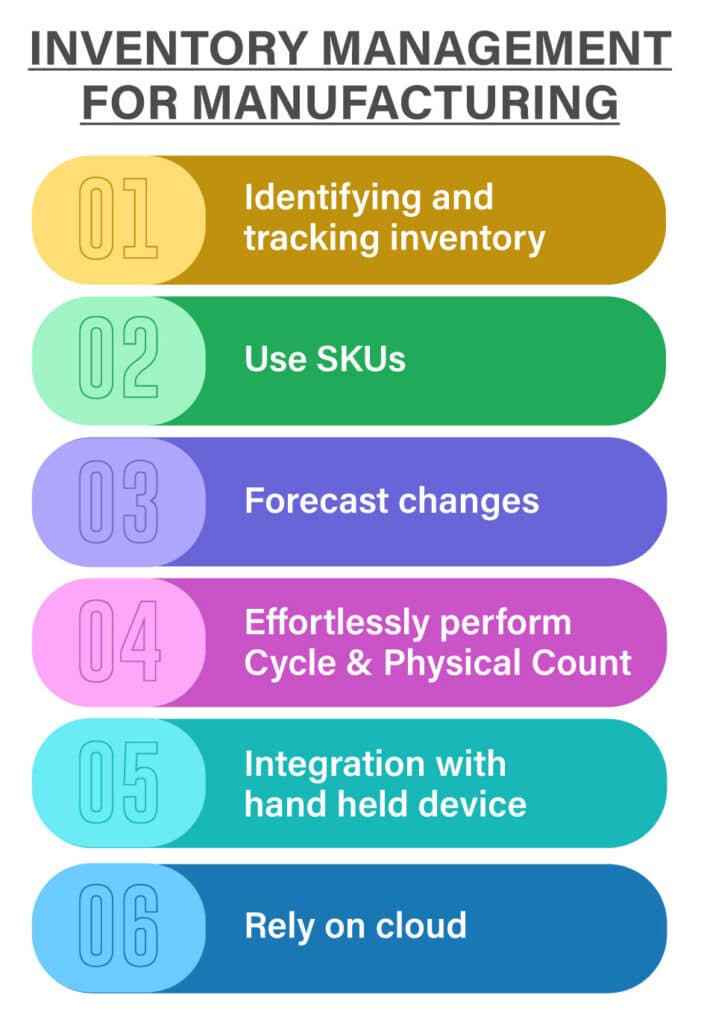 Inventory management benefits for manufacturing